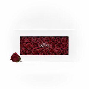 Boîte de 50 roses éternelles de savon (⌀5cm)
